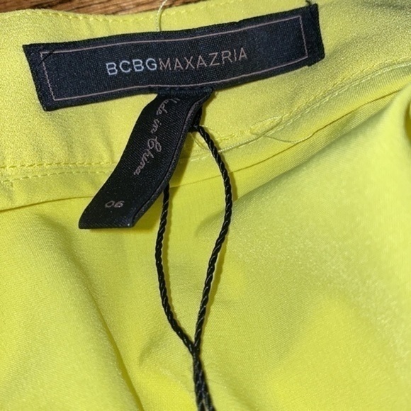 NWT size 6Neon yellow mabel stylish skirt BCBGMaxAzria Gorgeous long style - Picture 10 of 12
